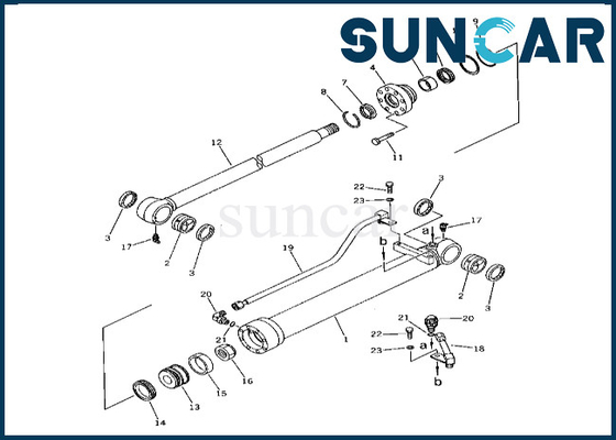 বালতি সিলিন্ডার মেরামত কিট 201-63-02030 2016302030 PC60-5 PC50UU-1 এর জন্য বালতি সিলিন্ডার সিলিং কিট কোমাটসু