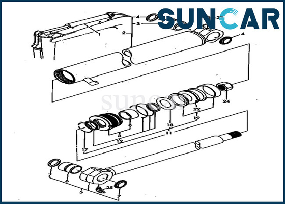 PC40FR-1 Komatsu যন্ত্রাংশ YM172164-72330 YM17216472330 আর্ম সিল কিট হাইড্রোলিক সিলিন্ডার