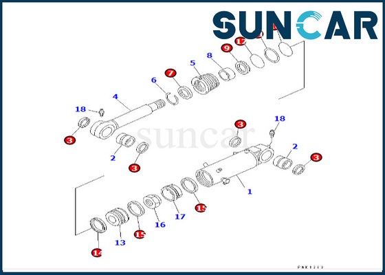 707-98-43170 7079843170 PC60-7E PC60-7 Komatsu ব্লেড সিলিন্ডার সিলিং কিটের জন্য ব্লেড সিলিন্ডার সিল কিট