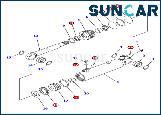 707-98-13610 7079813610 অ্যাঙ্গেল সিলিন্ডার সিল কিট PC40MR-1 PC45MR-1 Komatsu ভিতরের অংশগুলির জন্য ফিট করে