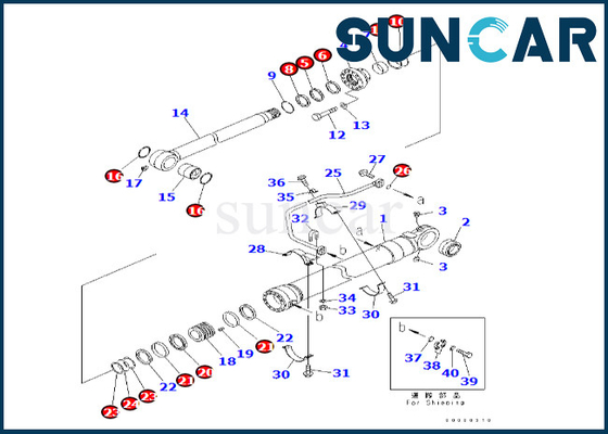 PC600-8 PC600LC-6A 707-99-67830 7079967830 Komatsu বালতি সিলিন্ডার সিলিং কিটের জন্য বালতি সিলিন্ডার সিল কিট