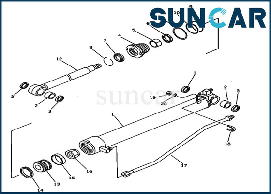 আর্ম সিলিন্ডার সিল কিট 20T-63-02021 20T-63-02021 PC40-5 মডেল কোমাতসু পরিষেবা কিটের জন্য ফিট করে
