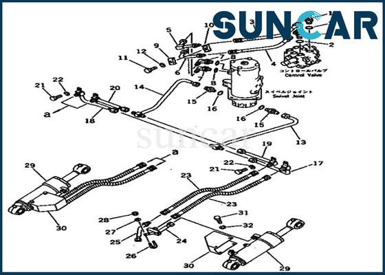 PC40-3 Komatsu পরিষেবা কিট 20T-63-96100 20T6396100 ব্লেড সিলিন্ডার সিল মেরামত কিট