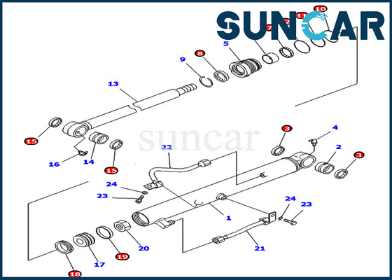 কোমাটসু বাকেট সিল কিট 707-98-15690 7079815690 সিলিন্ডার সার্ভিস কিট ফিট এক্সক্যাভেটর PC40MR-1 PC40R-8