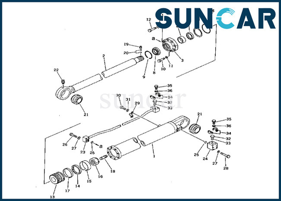 আর্ম সিলিন্ডার সীল মেরামত কিট 208-63-66300 2086366300 PC400-1 PC400LC-1 এর জন্য আর্ম সিলিন্ডার সীল কিট Komatsu