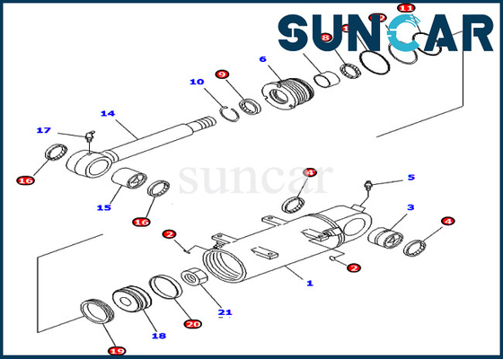 PC40MR-2 PC50MR-2 Komatsu 707-98-34670 7079834670 ব্লেড হাইড্রোলিক সিলিন্ডার সার্ভিস কিটের জন্য সিল কিট