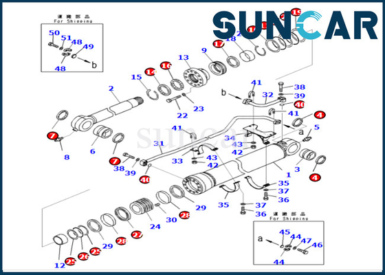 PC700LC-8E0 PC650LC-8E0 Komatsu-এর জন্য উচ্চ-মানের বালতি সিলিন্ডার সিল কিট 707-99-69560 7079969560