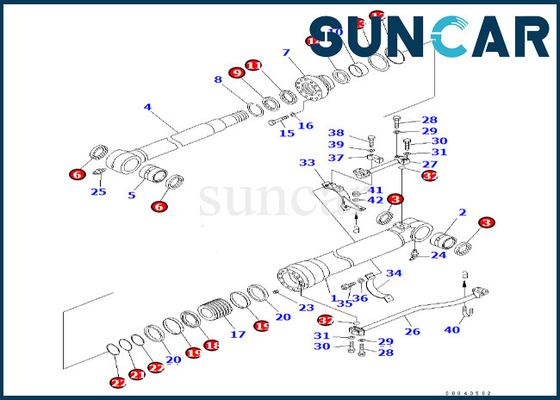 রিমুভার সিলিন্ডার সিল কিট 707-99-46030 7079946030 Komatsu ফিট PC600-8 PC600LC-8 রিমুভার সিলিন্ডার সিলিং কিট