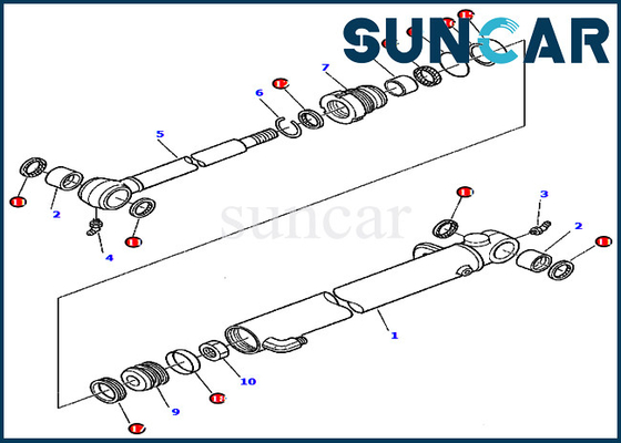878000017 খননকারী 245 PC45-1 Komatsu নির্মাণ যন্ত্রপাতির জন্য বালতি সিলিন্ডার মেরামত সিল কিট