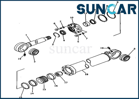 PC650-1 Komatsu বালতি তেল সিল কিট 209-63-76500 2096376500 সিলিন্ডার প্রতিস্থাপন সিলিং কিট