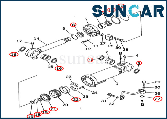 707-98-55500 বুম মেরামত সীল কিট 7079855500 Komatsu PC70-7 PC70-7E সিলিন্ডার সীল কিট