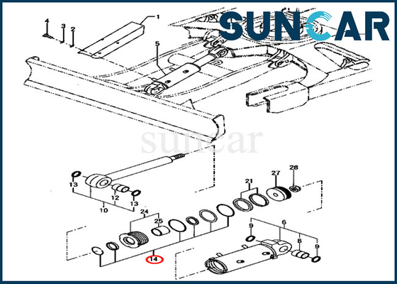 YM172187-72040 YM17218772040 ব্লেড সিলিন্ডার মেরামত কিট এক্সকাভেটর PC70FR-1 কোমাতসু সিলিং কিটস