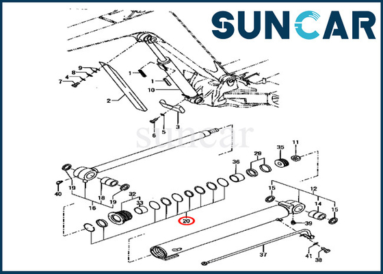 বুম সিলিন্ডার মেরামত সিল কিট YM172187-72250 YM17218772250 Komatsu মডেল PC70FR-1 পরিষেবা অংশ