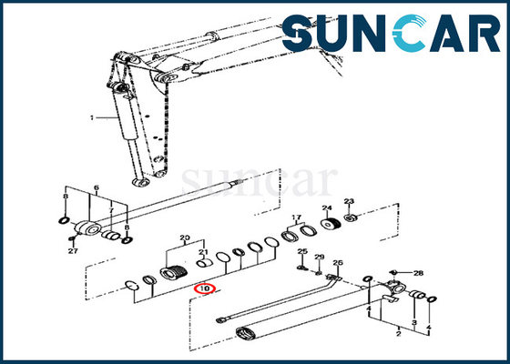 PC70FR-1 Komatsu Excavator YM172187-72770 YM17218772770 বালতি সীল মেরামত কিট হাইড্রোলিক সিলিন্ডার