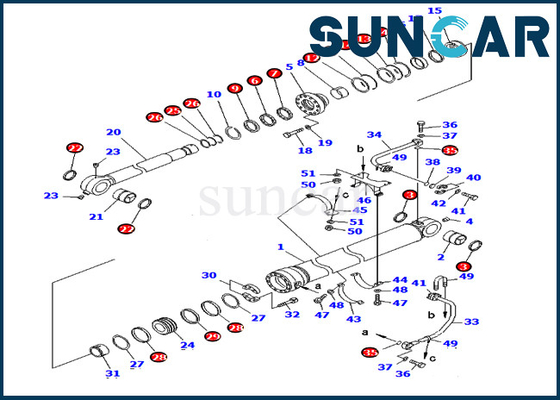 707-99-68550 7079968550 কোমাটসু মেশিনারি মডেল PC750-6 PC750LC-6 এর জন্য বালতি সিলিন্ডার সিল মেরামতের কিট